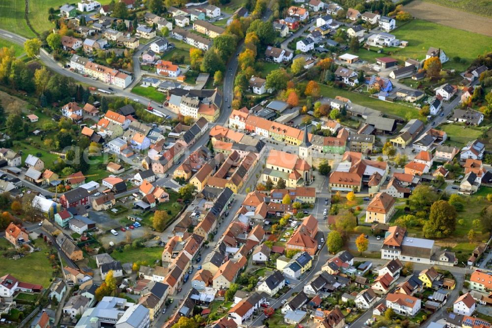 Aerial image Windischeschenbach - Center market in Windischeschenbach in the state Bavaria, Germany