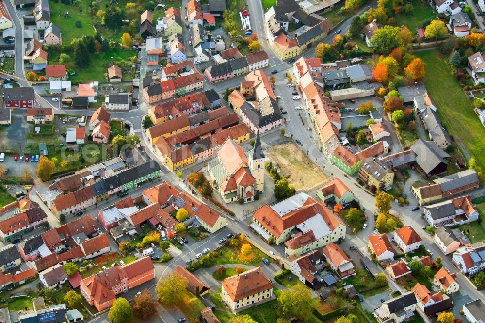 Aerial photograph Windischeschenbach - Center market in Windischeschenbach in the state Bavaria, Germany