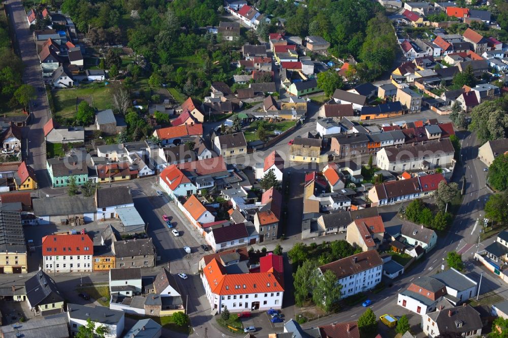 Wulfen from the bird's eye view: Center market in Wulfen in the state Saxony-Anhalt, Germany
