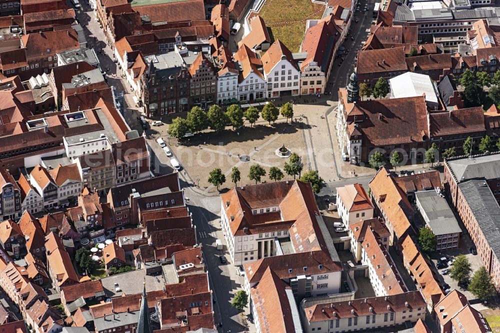 Aerial photograph Lüneburg - Center market in Lueneburg in the state Lower Saxony, Germany