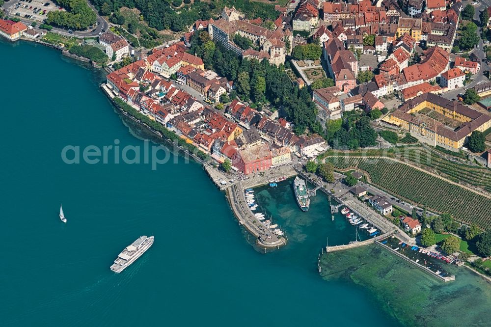 Aerial image Meersburg - Village on the banks of the area Bodensee in Meersburg in the state Baden-Wurttemberg