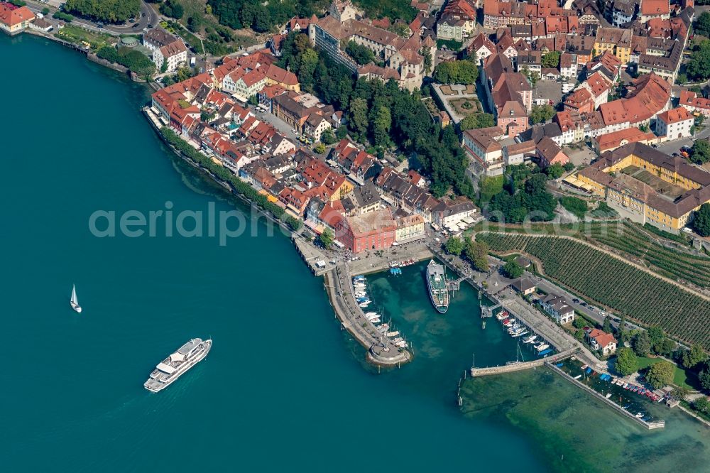 Meersburg from above - Village on the banks of the area Lake Constance in Meersburg in the state Baden-Wurttemberg, Germany