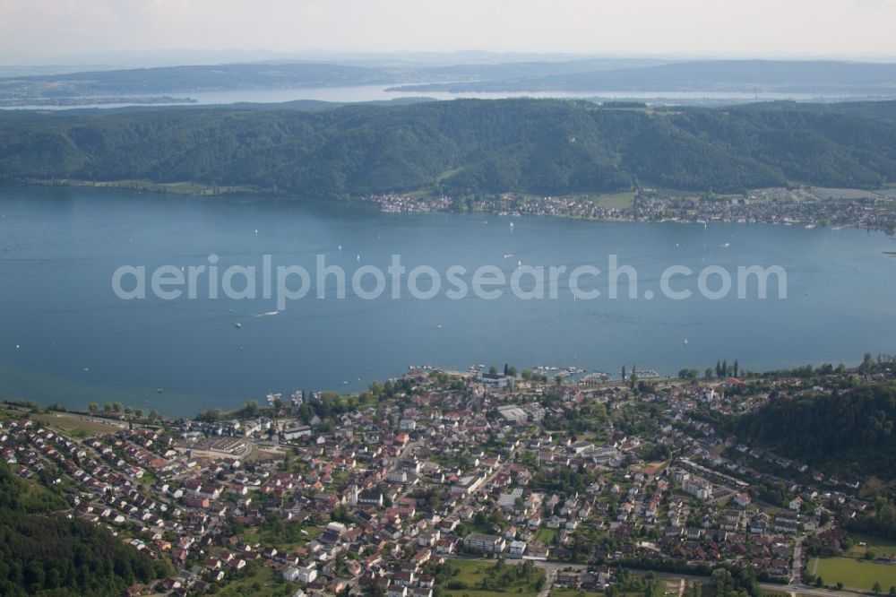 Bodman-Ludwigshafen from above - Village on the banks of the area Lake Constance in the district Bodman in Bodman-Ludwigshafen in the state Baden-Wuerttemberg