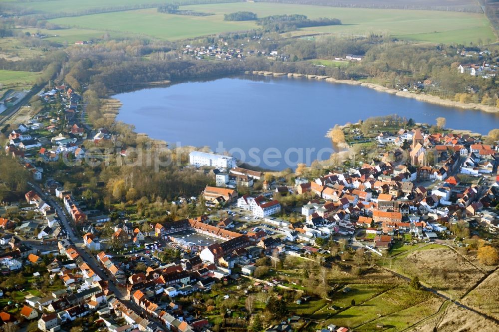 Aerial image Crivitz - Village on the banks of the area on Crivitzer See in Crivitz in the state Mecklenburg - Western Pomerania, Germany