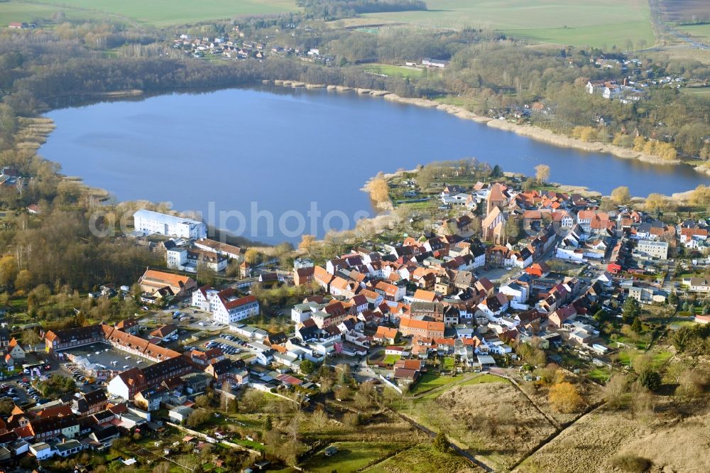Aerial photograph Crivitz - Village on the banks of the area on Crivitzer See in Crivitz in the state Mecklenburg - Western Pomerania, Germany