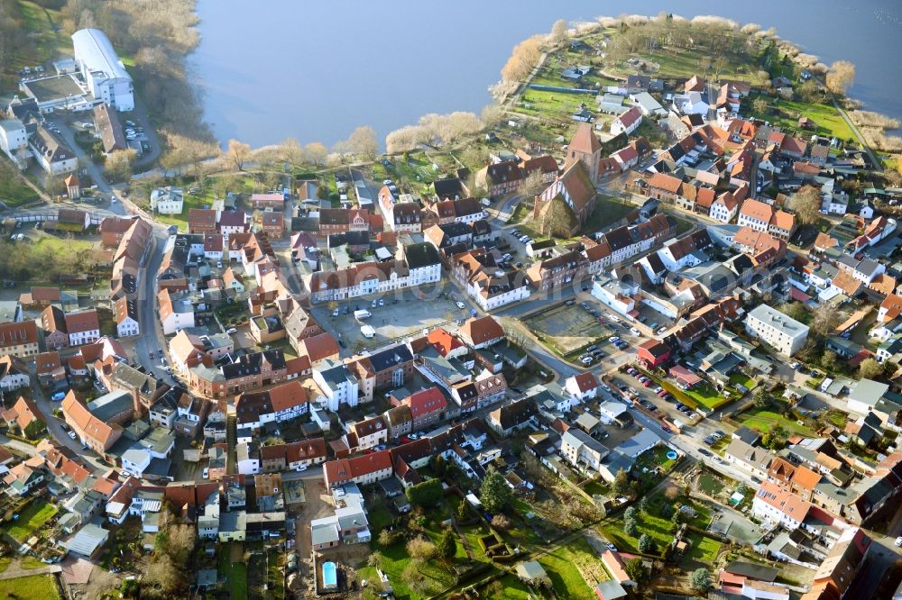 Aerial photograph Crivitz - Village on the banks of the area on Crivitzer See in Crivitz in the state Mecklenburg - Western Pomerania, Germany