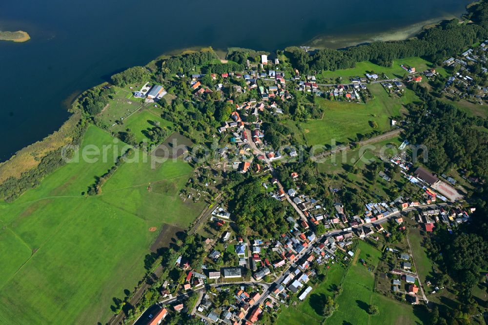 Aerial image Joachimsthal - Village on the banks of the area lake of Grimnitzsee in Joachimsthal in the state Brandenburg, Germany