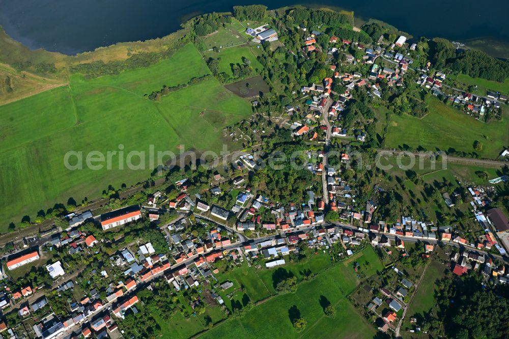 Joachimsthal from the bird's eye view: Village on the banks of the area lake of Grimnitzsee in Joachimsthal in the state Brandenburg, Germany