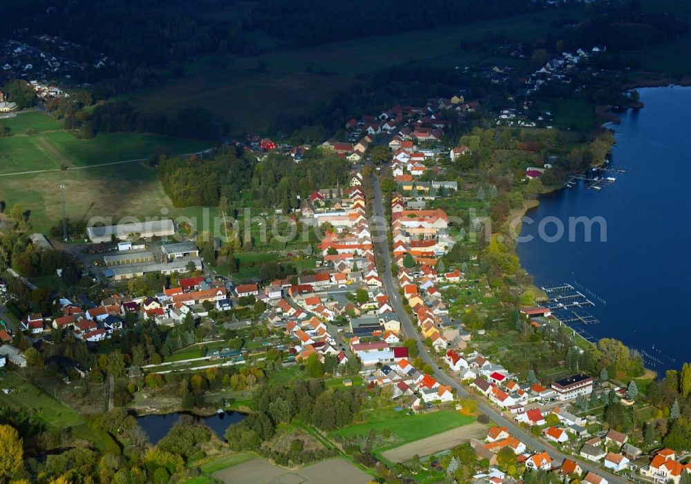Wusterwitz from above - Village on the banks of the area Grosser Wusterwitzer See in Wusterwitz in the state Brandenburg, Germany