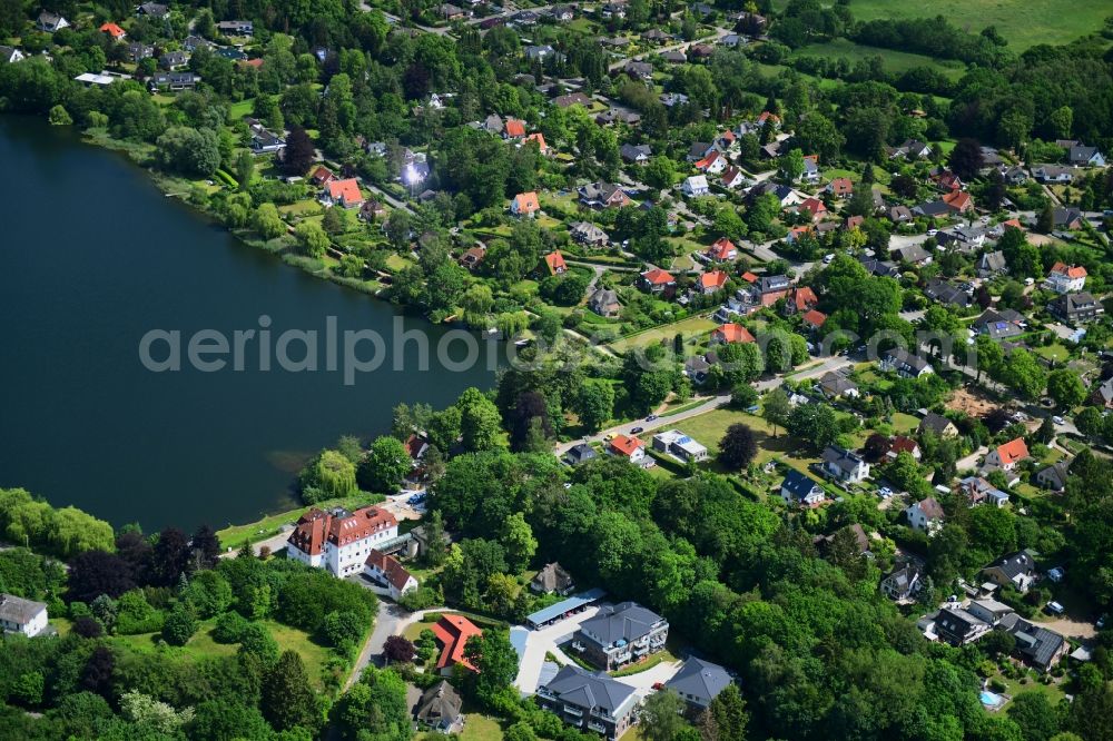 Aerial photograph Eutin - Village on the banks of the area of Kellersee in the district Fissau in Eutin in the state Schleswig-Holstein, Germany