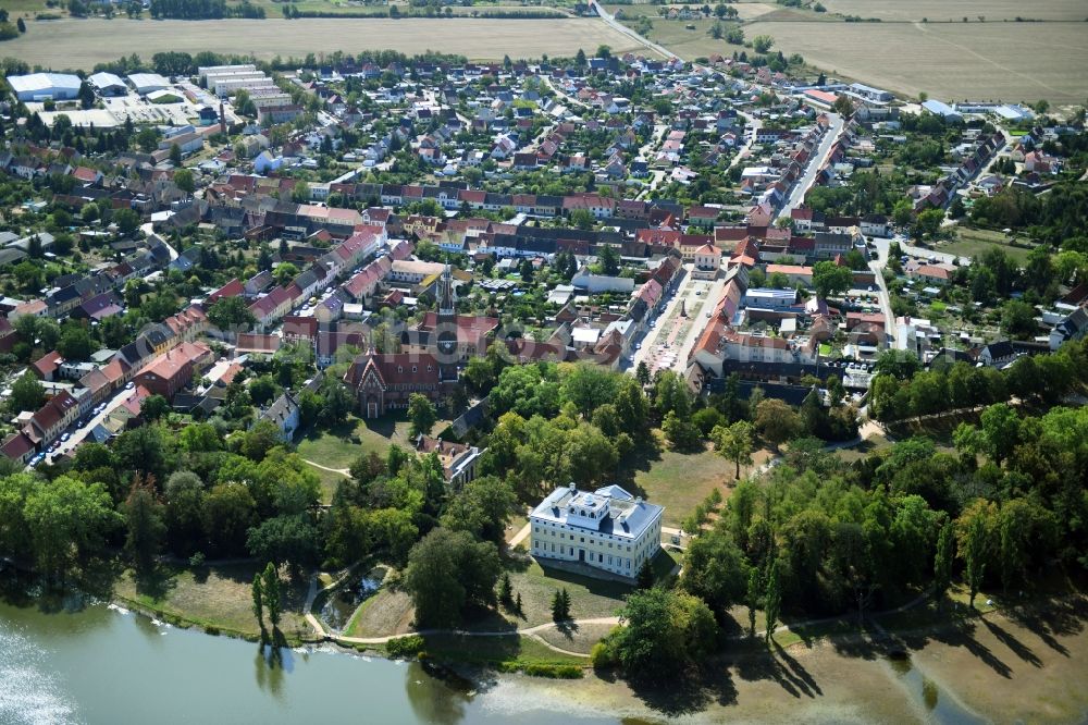 Aerial image Wörlitz - Village on the banks of the area Kraegengraben - Woerlitzer See in Woerlitz in the state Saxony-Anhalt, Germany