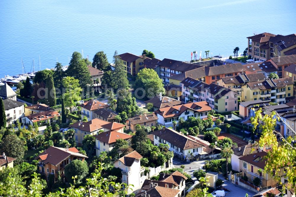 Cannero Riviera from above - Village on the banks of the area Laggo Maggiore in Cannero Riviera in Piemont, Italy
