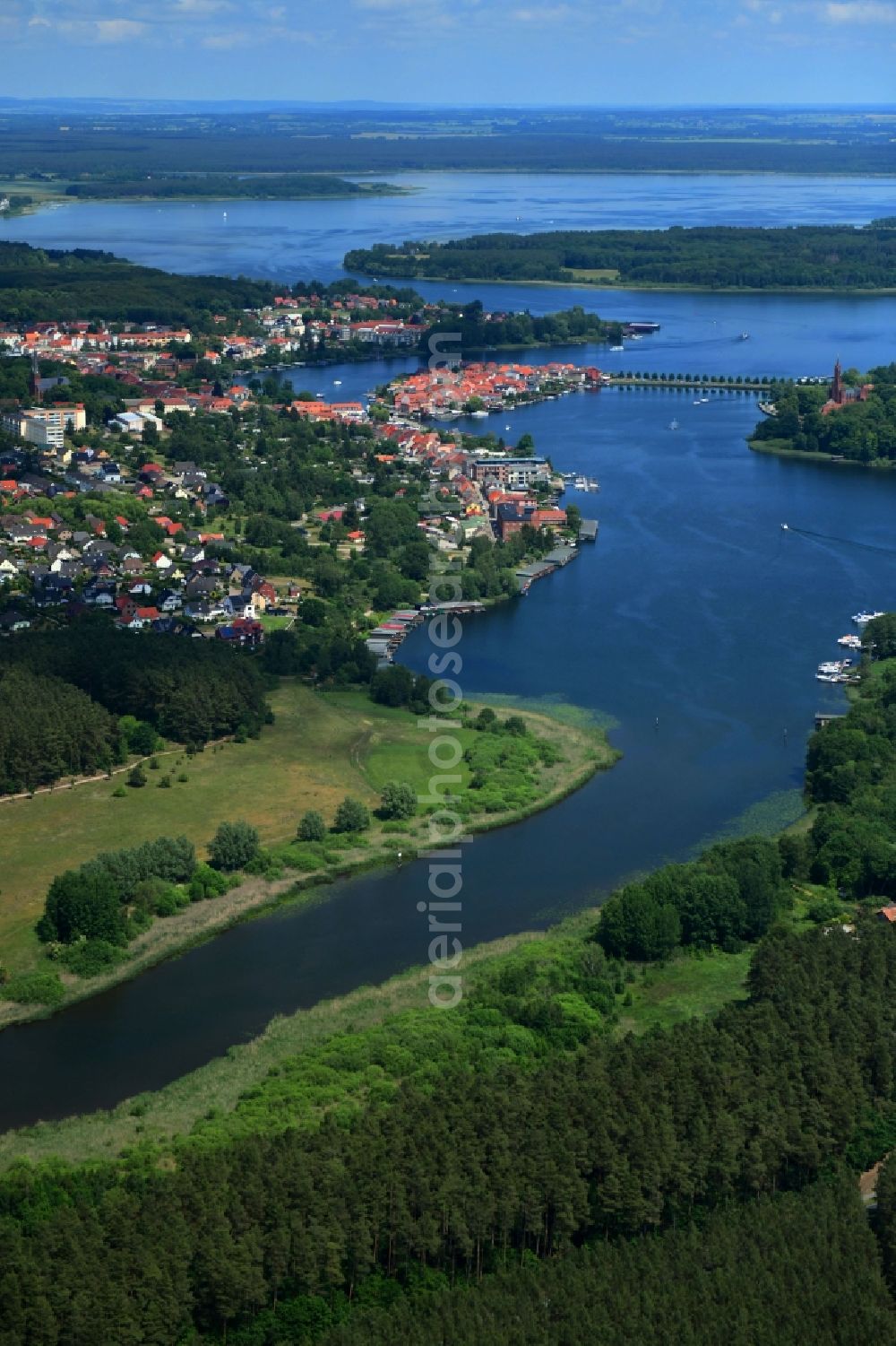 Malchow from above - Village on the banks of the area Malchower See in Malchow in the state Mecklenburg - Western Pomerania, Germany