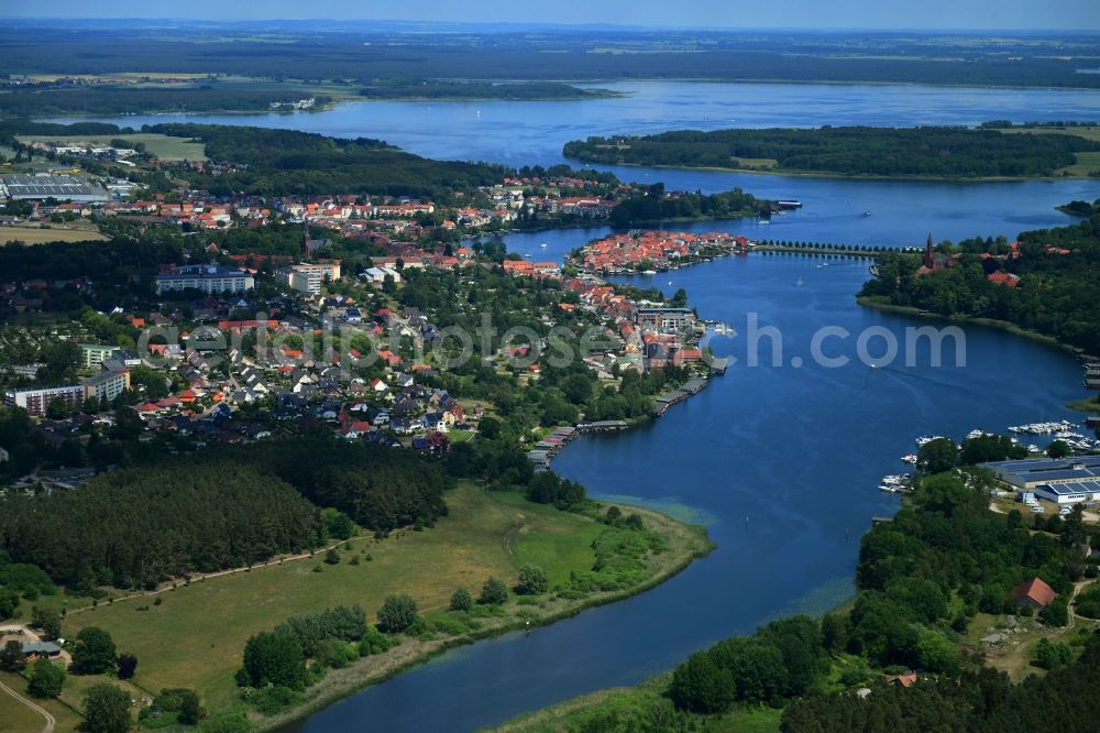 Malchow from the bird's eye view: Village on the banks of the area Malchower See in Malchow in the state Mecklenburg - Western Pomerania, Germany