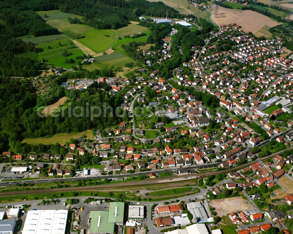 Aerial image Murg - Village on the banks of the area Rhine - river course in Murg in the state Baden-Wuerttemberg, Germany
