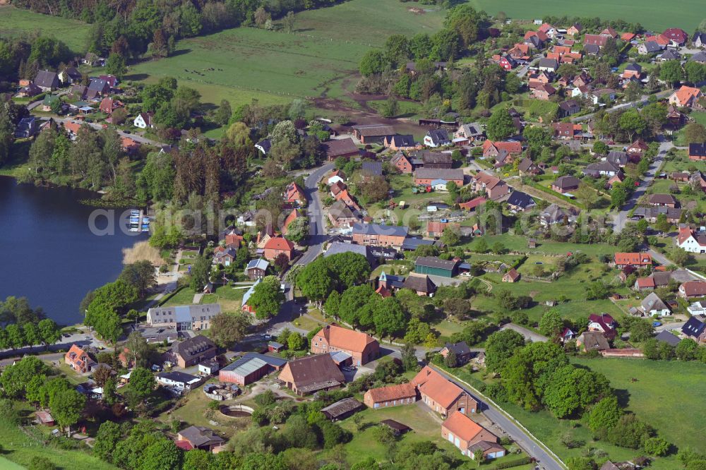 Salem from above - Village on the banks of the area lake Salemer See in Salem in the state Schleswig-Holstein, Germany