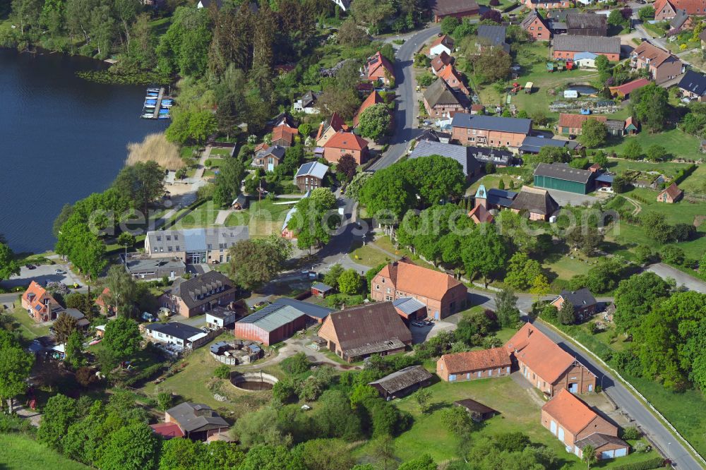 Salem from the bird's eye view: Village on the banks of the area lake Salemer See in Salem in the state Schleswig-Holstein, Germany