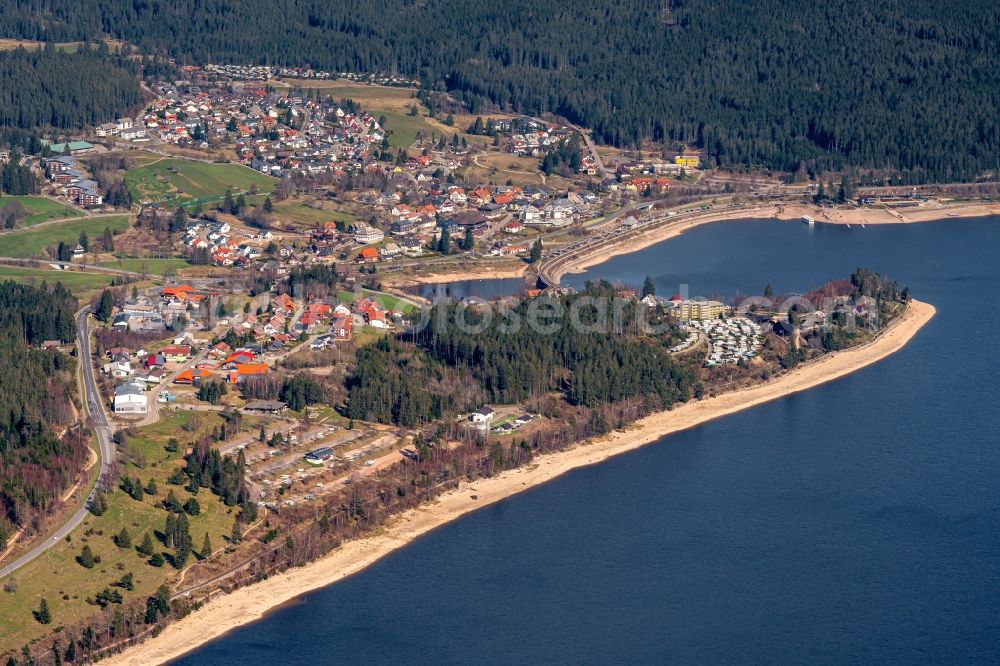 Schluchsee from the bird's eye view: Village on the banks of the area Schluchsee in Schluchsee in the state Baden-Wuerttemberg, Germany