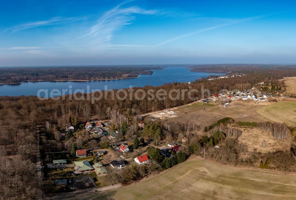Aerial photograph Schorfheide - Village on the banks of the area on Ufer of Werbellinsee in Altenhof in the state Brandenburg, Germany