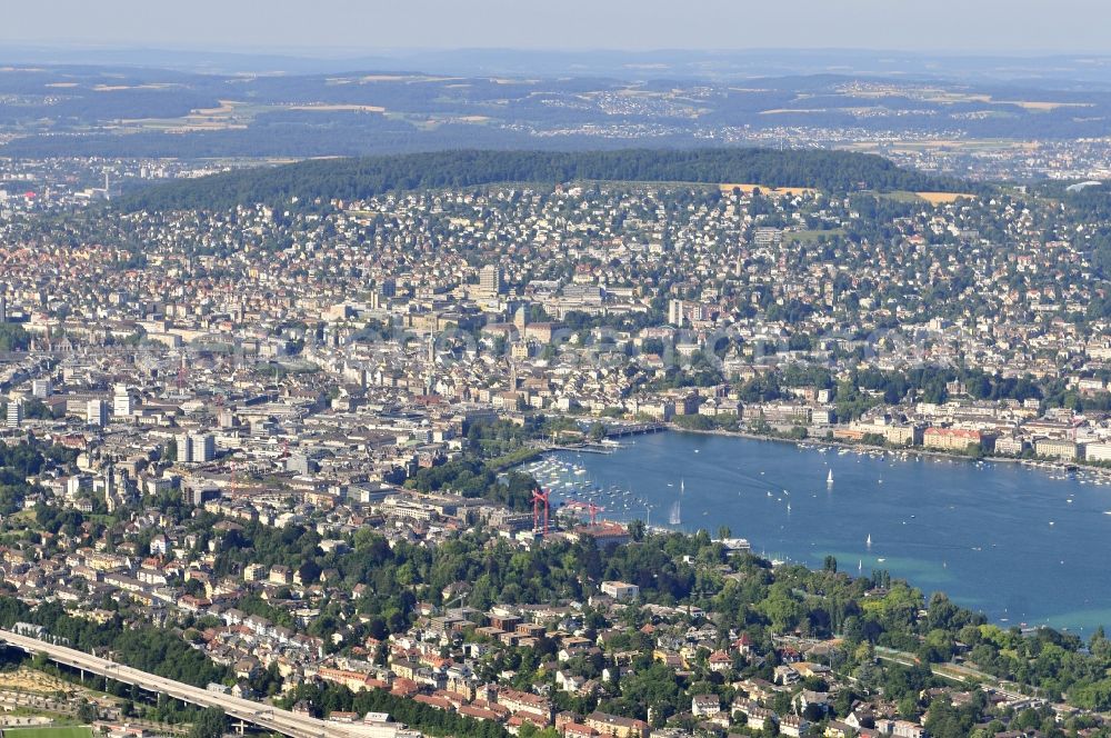 Aerial photograph Zürich - Village on the banks of the area Zuerichsee in Zuerich in Switzerland