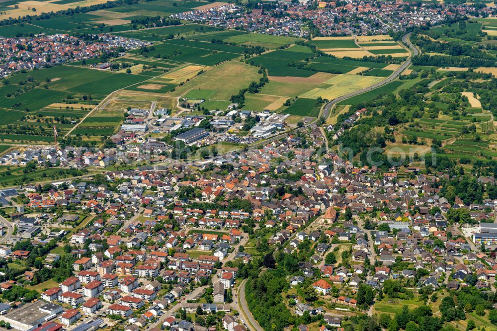 Ettenheim from the bird's eye view: The district Altdorf in Ettenheim in the state Baden-Wuerttemberg, Germany