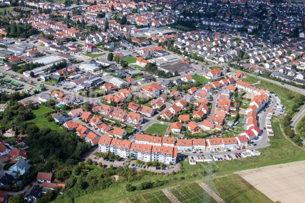 Aerial image Rülzheim - The district Helmut-Braun-Ring in Ruelzheim in the state Rhineland-Palatinate, Germany