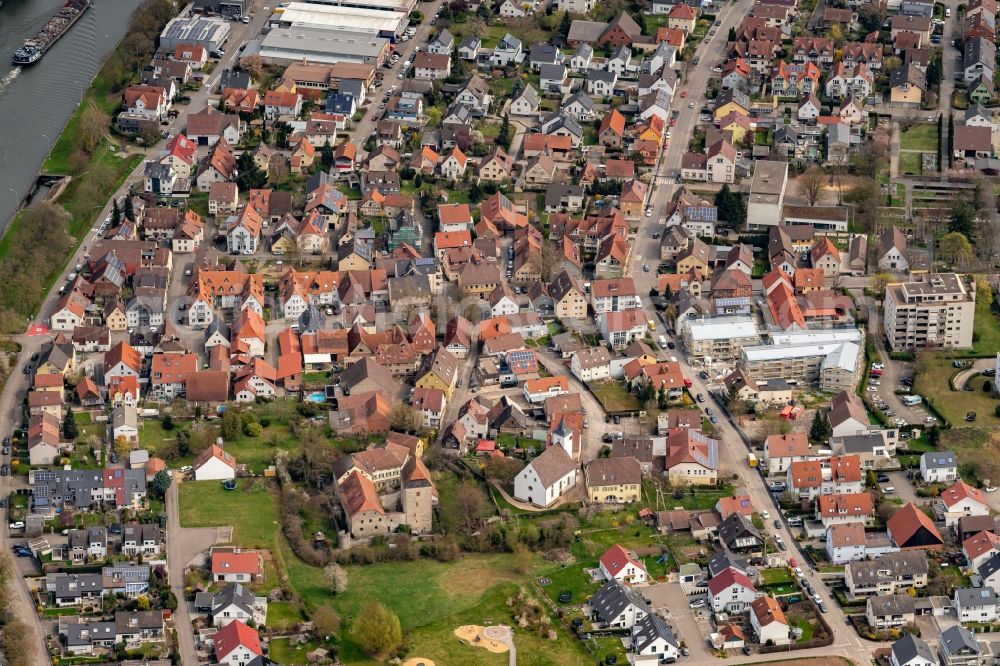 Aerial image Heilbronn - Cityscape of the district Horkheim in Heilbronn in the state Baden-Wuerttemberg, Germany