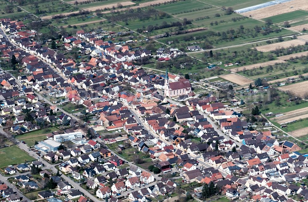 Mahlberg from above - The district Mahlberg in Mahlberg in the state Baden-Wuerttemberg, Germany