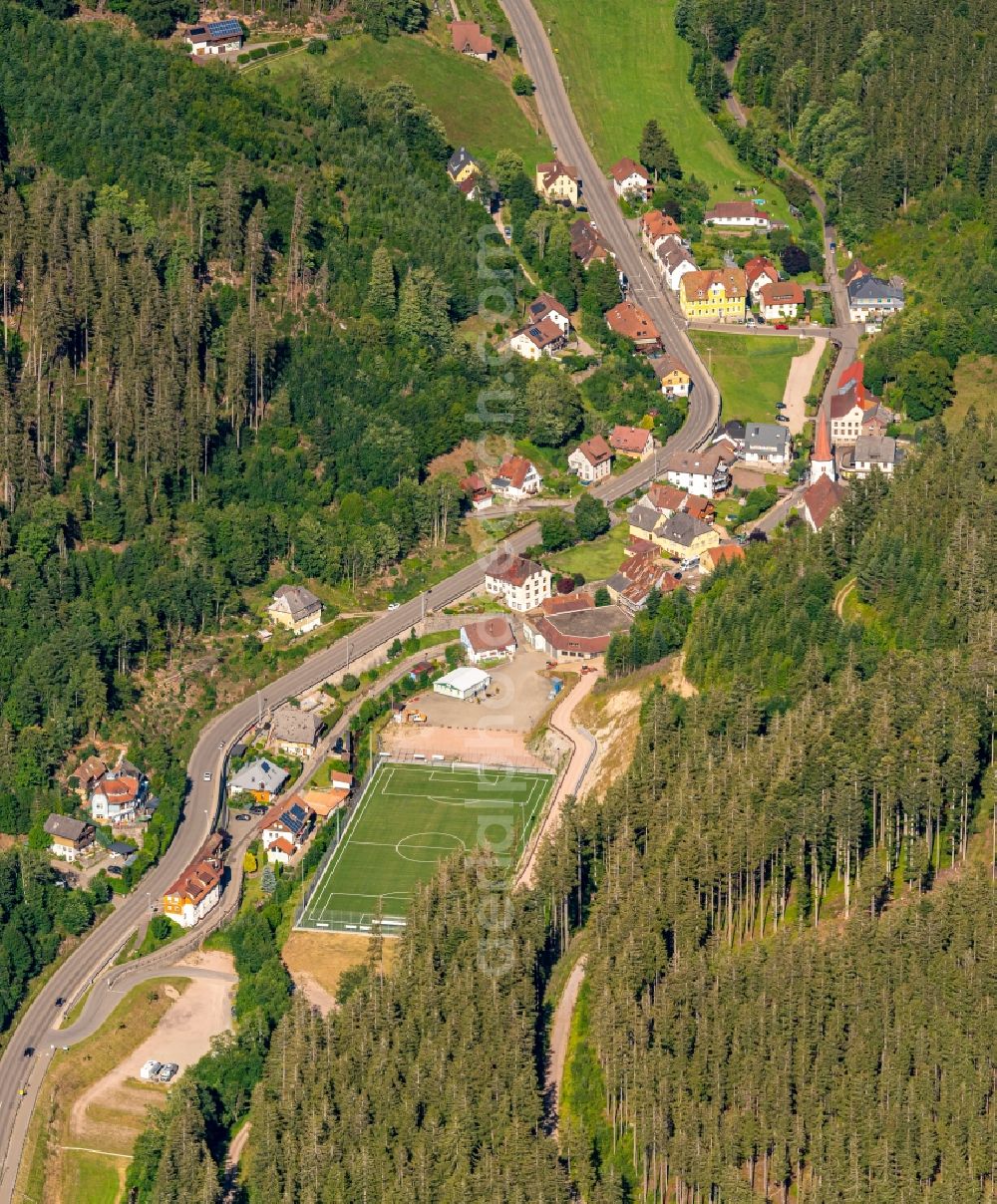 Aerial image Triberg - The district Nussbach in Triberg in the state Baden-Wuerttemberg, Germany