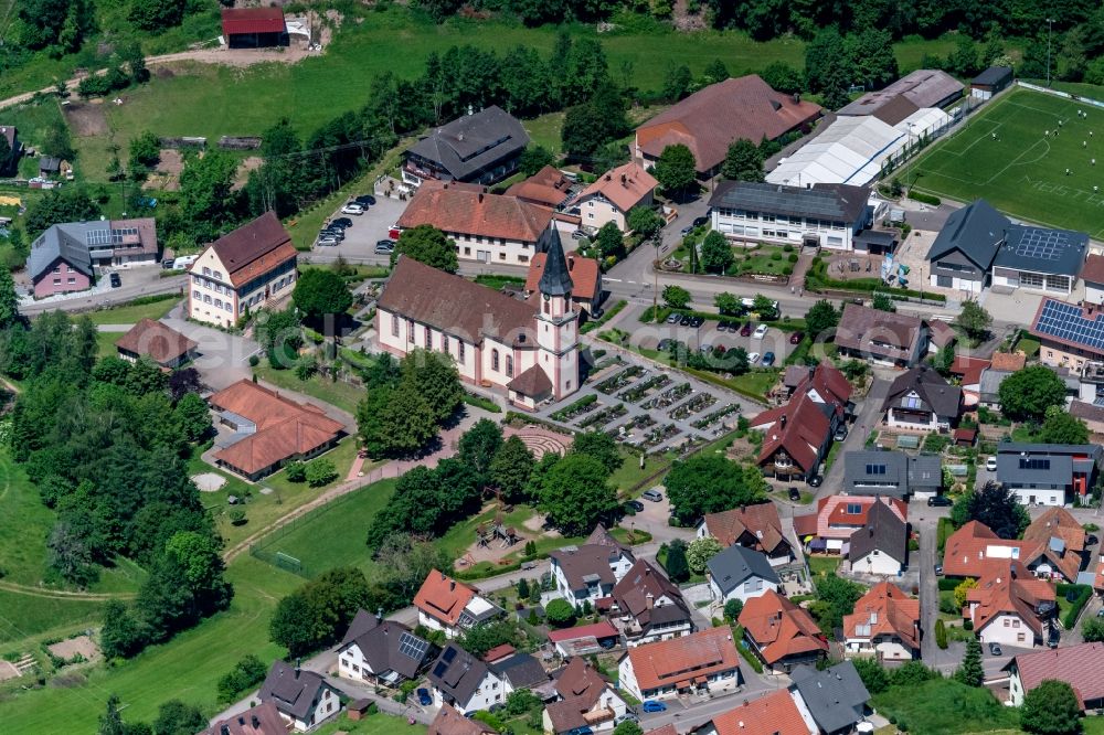 Schuttertal from above - The district Schweighausen in Schuttertal in the state Baden-Wurttemberg, Germany