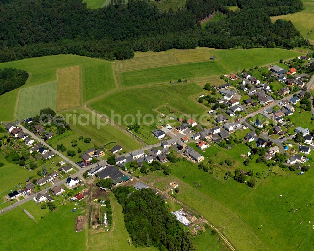 Aerial image Altenahr - View of the Altenburg part of Altenahr in the state of Rhineland-Palatinate. Altenahr is an official tourist resort and consists of four parts with diverse leisure and tourism facilities and residential areas