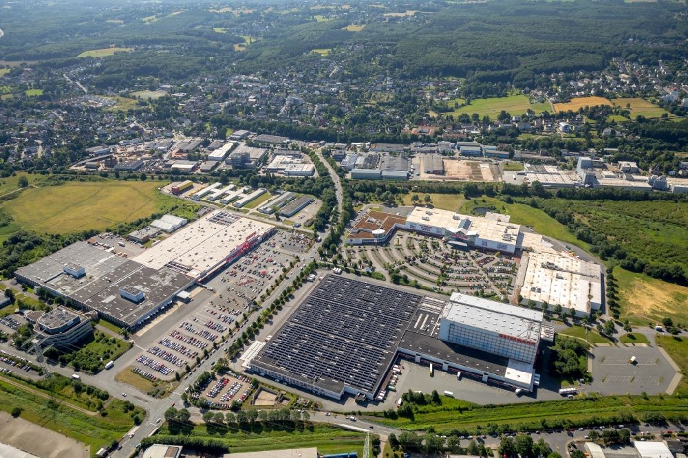 Aerial image Witten - Parking and storage space for automobiles in Witten in the state North Rhine-Westphalia
