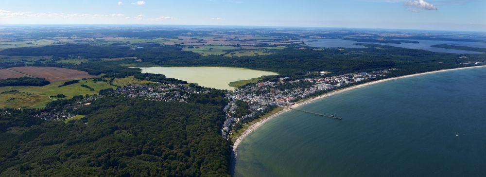 Binz from the bird's eye view: View of the shore of the Baltic Sea in Binz on the island Ruegen in Mecklenburg-West Pomerania