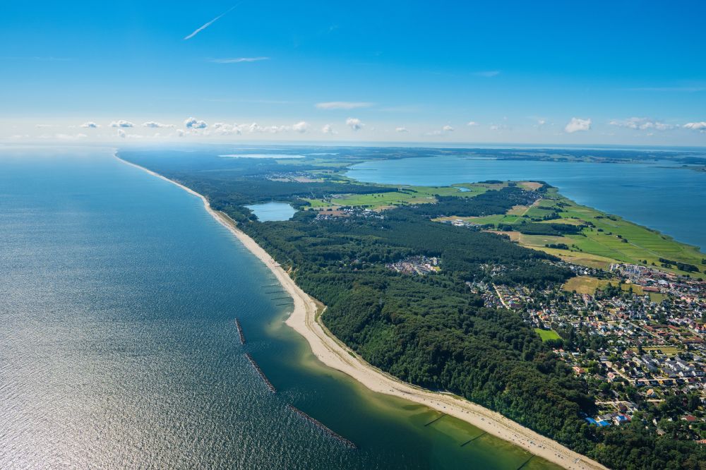 Koserow from above - Cityscape Koserow on the coast of the Baltic Sea on the island of Usedom in Mecklenburg Western Pomerania