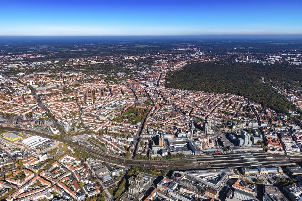 Hannover from the bird's eye view: Est Town in Hannover in the state Lower Saxony, Germany