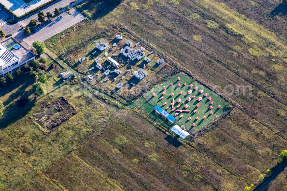Aerial image Modena - Sports facility grounds of Paintball stadium Modena in Modena in Emilia-Romagna, Italy