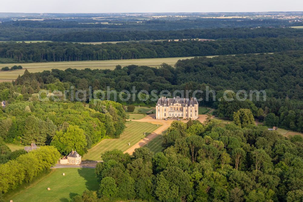 Aerial image Coudrecieux - Castle Le Domaine de la Pierre in Coudrecieux in Pays de la Loire, France