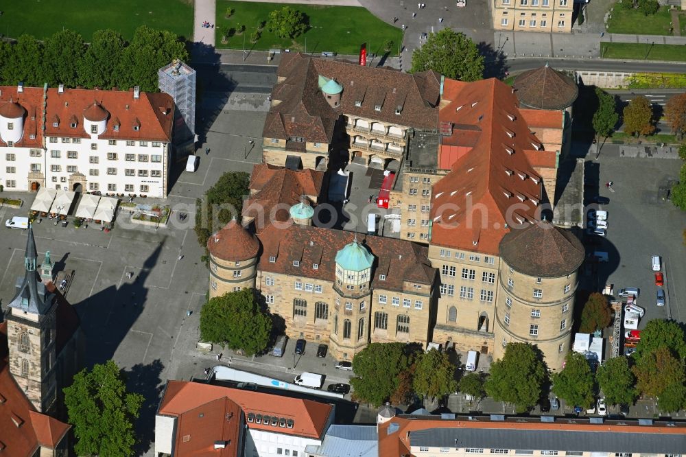 Aerial photograph Stuttgart - Palace Altes Schloss on Schillerplatz in Stuttgart in the state Baden-Wurttemberg, Germany