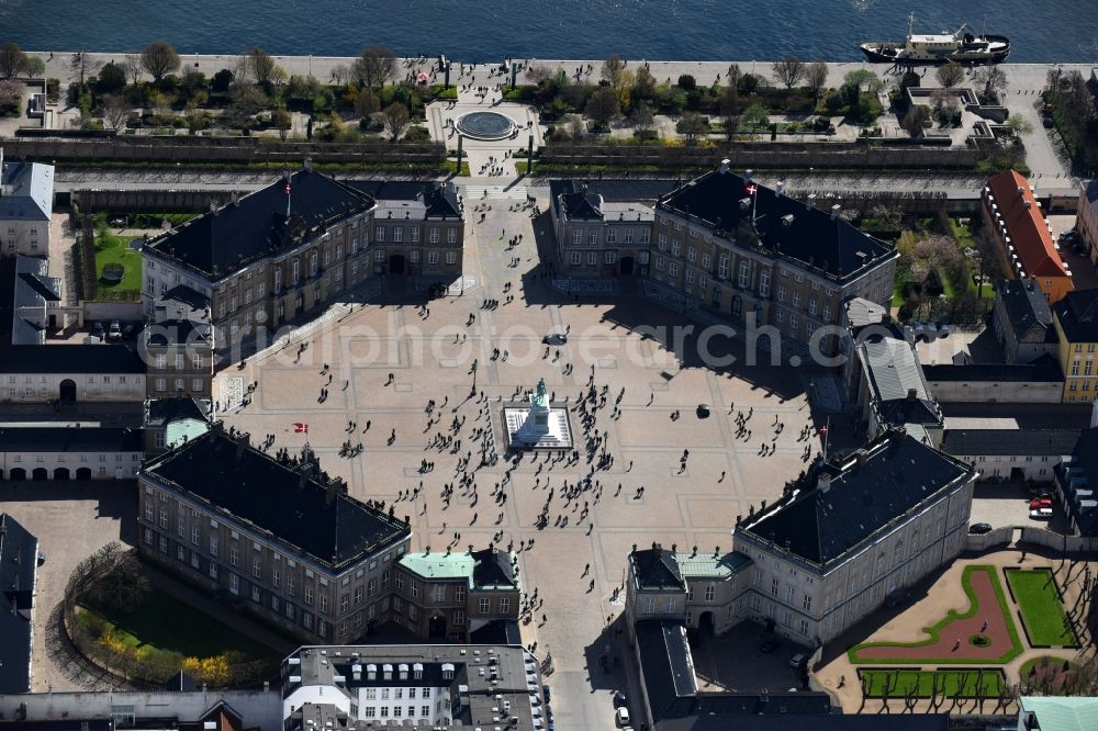 Kopenhagen from above - Palace Amalienborg on Slotsplads in Copenhagen in Region Hovedstaden, Denmark