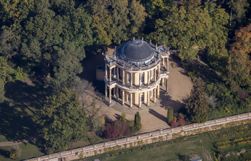 Potsdam from above - Palace Belvedere on Klausberg parc Orangerie in Potsdam in the state Brandenburg