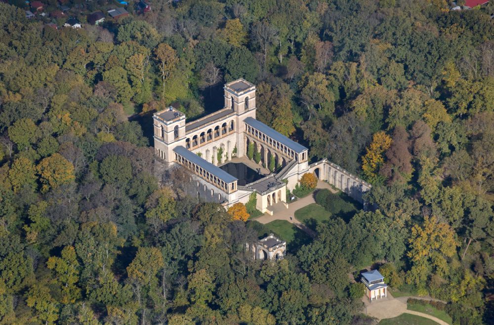 Aerial image Potsdam - Palace Belvedere on Pfingstberg in Potsdam in the state Brandenburg