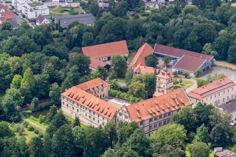 Aerial photograph Lemgo - Palace Brake on Schlossstrasse in the district Brake in Lemgo in the state North Rhine-Westphalia, Germany