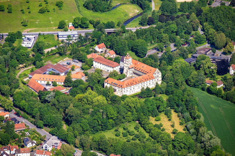 Lemgo from the bird's eye view: Palace Brake on Schlossstrasse in the district Brake in Lemgo in the state North Rhine-Westphalia, Germany
