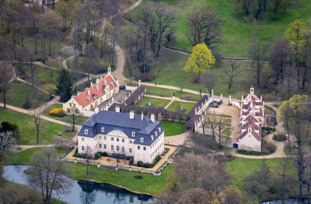 Cottbus from above - Palace Branitz Fuerst with Pueckler Museum Zum Kavalierhaus in Cottbus in the state Brandenburg