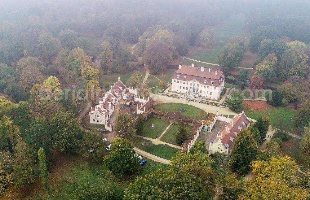 Aerial image Cottbus - Palace Branitzer Schloss on Robinenweg in the district Branitz in Cottbus in the state Brandenburg, Germany