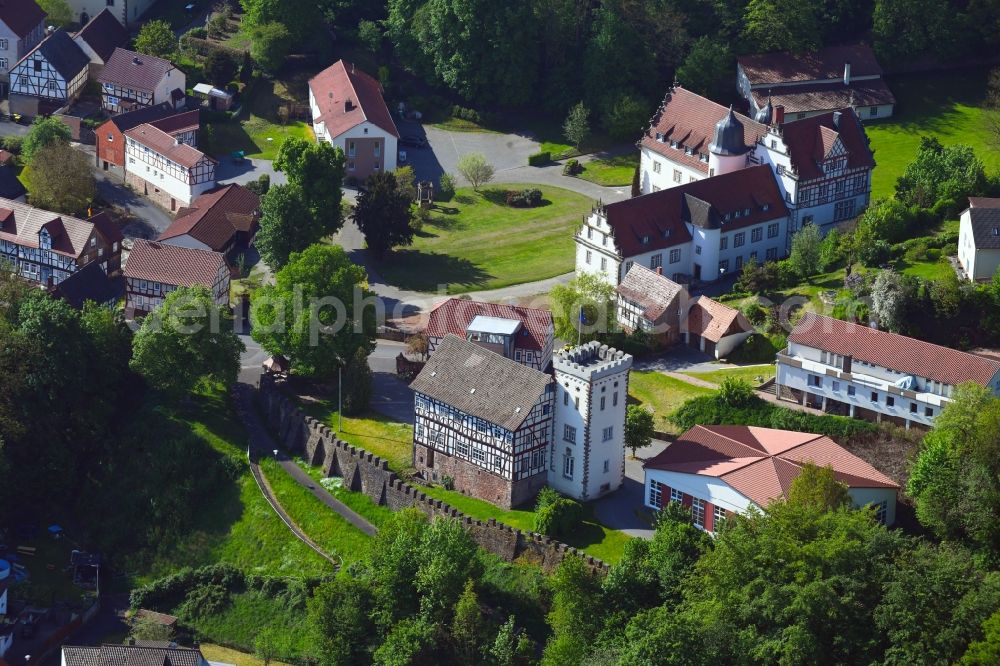 Aerial image Buchenau - Palace in Buchenau in the state Hesse, Germany