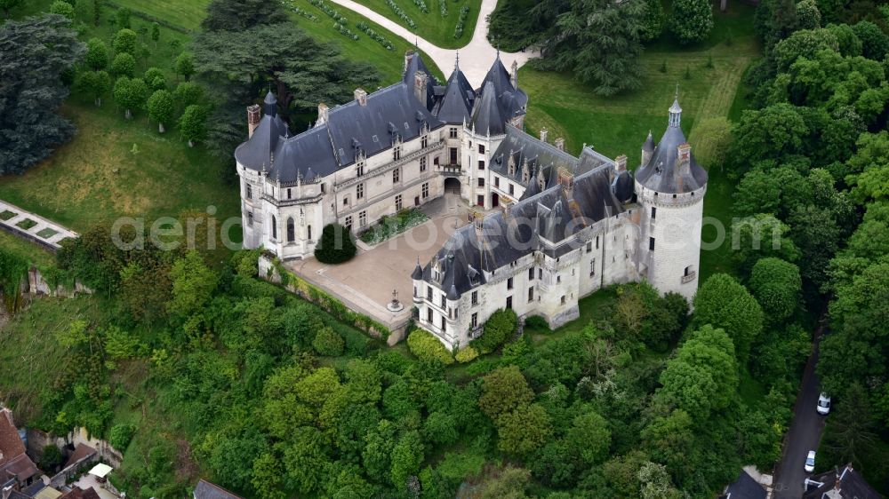 Aerial image Chaumont-sur-Loire - Palace in Chaumont-sur-Loire in Centre-Val de Loire, France