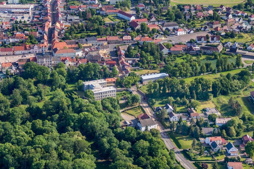 Aerial image Dahlen - Palace Dahlen in Dahlen in the state Saxony, Germany