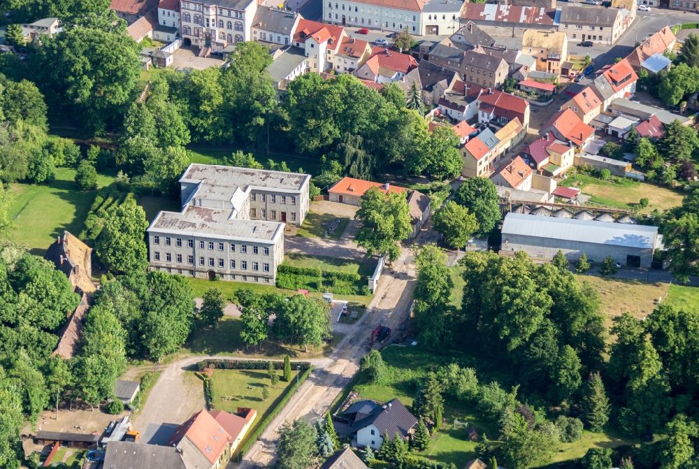 Dahlen from above - Palace Dahlen in Dahlen in the state Saxony, Germany