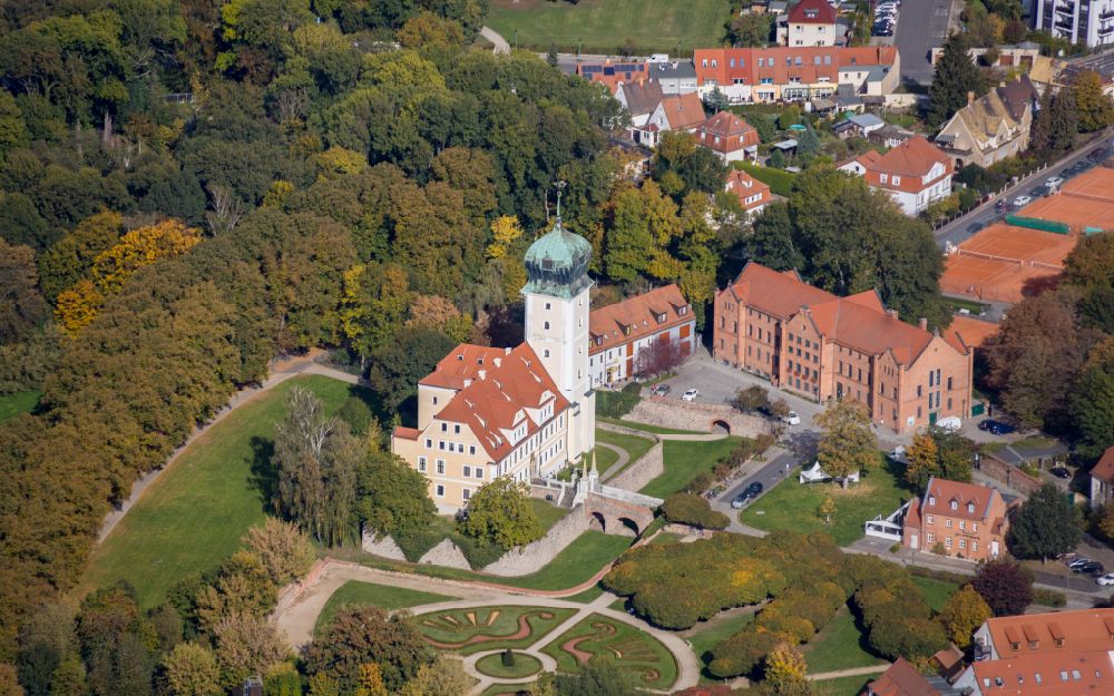 Delitzsch from above - Palace Delitsch in Delitzsch in the state Saxony, Germany